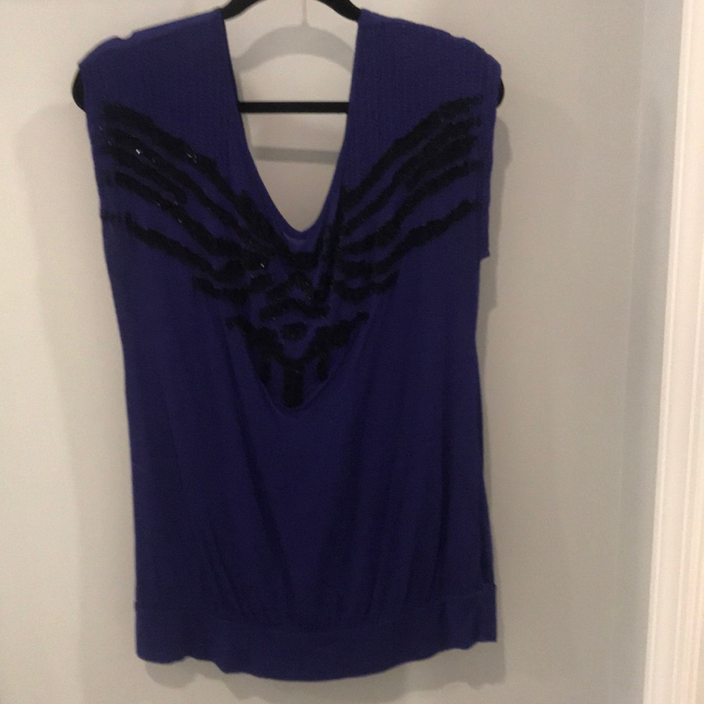 Purple ric rac beaded top